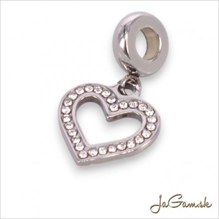 Korálka s príveskom 26x15mm CHIRURGICKÁ OCEĽ, 1ks (ch1753)